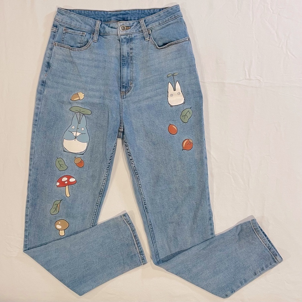 Hot Topic My Neighbor Totoro Mom Jeans Juniors 9 Studio Ghibli Soot Sprite Denim